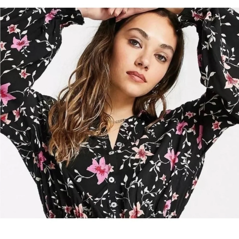 Free People Lighten Up Floral Mini Dress Medium NEW!